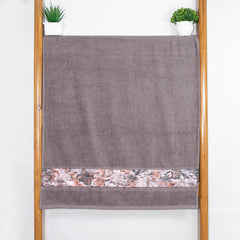 Rangoli 100% Cotton Fibre Bath Towels 450 Gsm | Highly Durable & Absorbent With Printed Border | Quick Drying Towels (Brown)