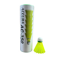Accura Ac - 350 Badminton Shuttlecock , Stable And Sturdy High Speed Badminton Shuttles | Green , Pack Of 6