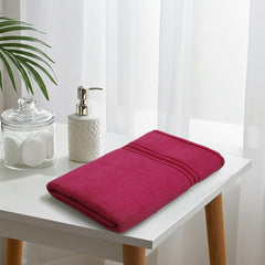 Liberty Towels Soft Cotton Medium Size Hand & Face Towels 400 Gsm | Quick Dry Sweat & Workout Towels For Men & Women (Maroon & Pink) - Pack Of 2