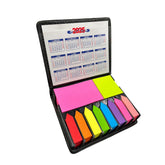 Leather Case 100 Sheet Sticky-Notes Pad With Arrow Flag Page Marker & Calendar Cute Sticky Set
