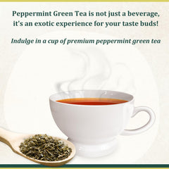 Tea And Twigs Peppermint Green Tea - 30gm, 1.05 Ounce, 15 Pyramid Teabags | Wellness Boost, Superfood Medicinal Tea - Caffeine Free