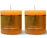 JASMINE APPLE FRAGRANCE PILLAR CANDLE 2.5 INCH PACK OF 2 HOME DECOR CANDLE