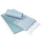 Destin Home Turkish Peshtemal Beach Towels 700 Gsm | Cotton Soft, Lightweight, Quick-Drying & Absorbent For Beach Pool Spa Picnic Travel (Sea Green)- Set Of 2
