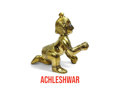 Gold Designer Attractive Pure Ashtadhatu Laddu Gopal Idol, Gold, Brass, Size No.2, Golden Hand Painted Idol, Baby Krishna, Kanhaiya Statue, God Idol