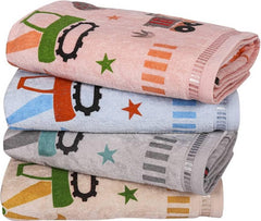 Rangoli 100% Cotton Kids Bath Towel 1600 Gsm | Super Soft & Highly Absorbent, Anti-Bacterial & Anti-Odour, Multipurpose Towels (Multicolor) - Pack Of 4