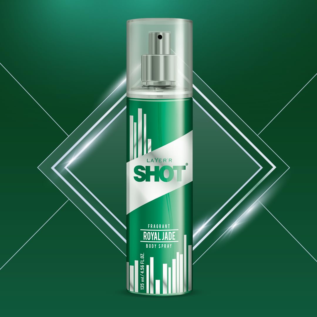 Layer'r Shot Royal Jade Body Spray For Men 135ml  4.56 Fl.oz. | Perfect For Party Wear Layer'r Shot Royal Jade Body Spray For Men 135ml  4.56 Fl.oz. | Perfect For Party Wear