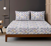 1 Bedsheet For Double Bed With 2 Pillow Covers - 90 X 100 Inches, Purple | Premium Cotton Material Double Bedsheet Queen Size | Skin Friendly & Long Lasting