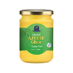 Organic A2 Cow Ghee By Rootstock Because U Live Long | Rich In Nutrients Churned From Vedia Bilona Method Grass-Fed Homemade Cow Ghee | (500ml) 16.9 Ounce | Jar Pack