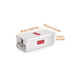 Stainless Steel Jewellery Box Organisers For Women | Cash Box For Home & Shop Counter With Locking System & Glossy Finish, Medium Size