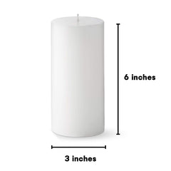 WHITE PILLAR CANDLE UNSCENTED | BURNING TIME 90 HOURS | ROUND CANDLE