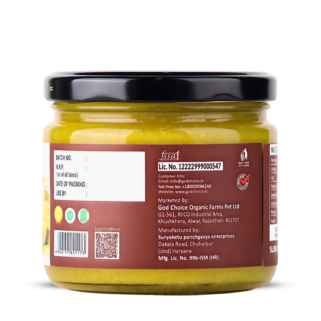 Organic Ashwagandha A2 Desi Cow Ghee By God Choice Organic Farms | Herbal Desi Cow Ghee from Bilona Method Healthy Desi Ghee For Improves Digestion | (300ml) 10.1 Ounce | Jar Pack Organic Ashwagandha A2 Desi Cow Ghee By God Choice Organic Farms | Herbal Desi Cow Ghee from Bilona Method Healthy Desi Ghee For Improves Digestion | (300ml) 10.1 Ounce | Jar Pack