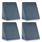 Wedge Pillow, Memory Foam & High Resilience Foam, Bed Wedge Pillow, Grey - Standard Size | For Back Support, Acid Reflux, Multi-Purpose Usage | Lightweight, Removable Cover - Pack Of 4