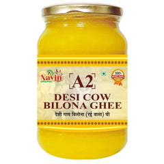 100% Natural A2 Desi Cow Bilona Ghee By Navin Organic | Rich In Nutrients & Delicious Healthy Desi Cow Ghee Good For Overall Health | (1 Litr) 33.8 Ounce | Jar Pack