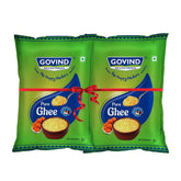 Premium Pure Cow Ghee By Govind | Rich In Vitamins A, D & E Healthy Nutrients Desi Ghee Good For Laddus | 2 Litre (1 Litre * 2) 67.6 Ounce | Pouch Pack