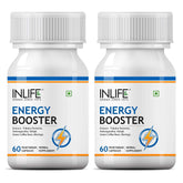 Inlife Energy Booster Supplement Shilajit Ashwagandha Tribulus Green Coffee Bean And Moringa Helps Support Strength & Energy, Herbal Ayurvedic Product | 60 Veg Capsules 100gm 0.2lbs Each Pack Of 2