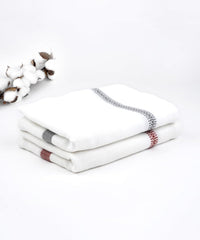 Thirsty Towel By Doctor Towels 600 Gsm | Double Cloth Cotton Bath Towel Quick Dry, Super Soft, High Absorbent | Red - Grey (Pack Of 2)