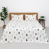 Printed Bedsheet For Single Bed With Pillow Cover Light Weight & Durable Bedsheets - 68 X 90 Inch, White | Ideal For Daily Use & Gifting Bedsheet