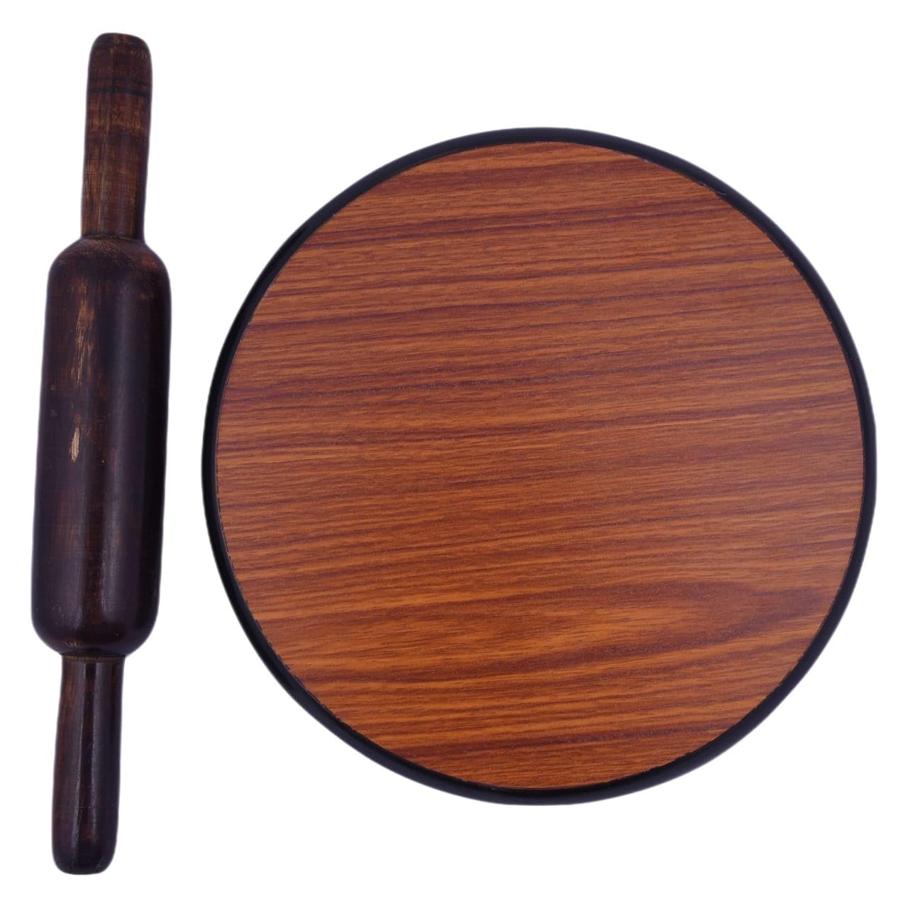 Brown Wooden Chakla With Wooden Rolling Pin Or Belan - 9 Inch | Roti Maker, Rolling Board Brown Wooden Chakla With Wooden Rolling Pin Or Belan - 9 Inch | Roti Maker, Rolling Board
