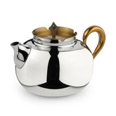 Stainless Steel Tea Pot Set, Chrome & Gold - Easy Pour Spout | Designer Serve Ware - Ideal Gift For Tea Lovers!