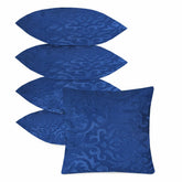 Microfiber Square Pillow Cushion For Sofa & Bed, Navy Blue - 24 X 24 Inch | Soft, Fluffy For Comfort & Back Support | Breathable, Washable | Premium Velvet Outer Cover With Zip - Set Of 5