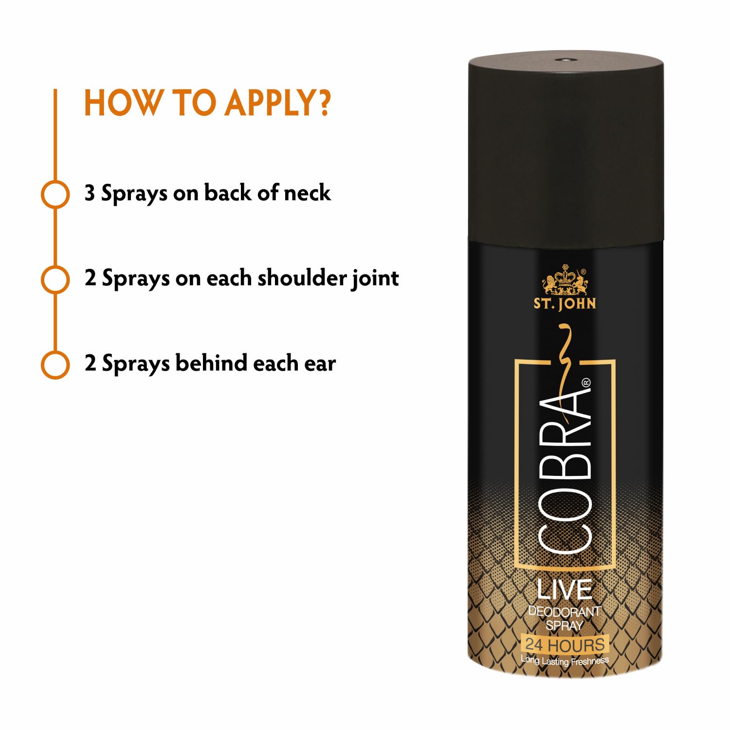 St. john Cobra Live & Juicy Deodorant Spray 300ml 10.1 Fl.oz. Pack Of 2 | Perfect Valentine Gift For Girlfriend & Boyfriend | 24hour Long Lasting Fragrance St. john Cobra Live & Juicy Deodorant Spray 300ml 10.1 Fl.oz. Pack Of 2 | Perfect Valentine Gift For Girlfriend & Boyfriend | 24hour Long Lasting Fragrance