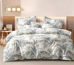Printed Double Bedsheet For Super King Size With 2 Matching Pillow Covers - 108 X 108 Inches, White | 300 Thread Count Skin Friendly & Luxuriously Smooth To Touch Bedsheet