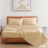 1 Elastic Fitted Bedsheet For Super King Size & 2 Pillow Cover - 72 X 78 Inches, Beige | Durable & Fade Resistant | Pure Comfort Of Organic Cotton