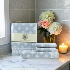 Brodloom Cotton 1 Bath Towel + 2 Hand Towels 950 Gsm | Ultra Soft, Quick Dry & Premium Gift Set Towel (Sage Green)