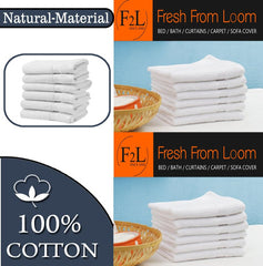 Fresh From Loom Cotton Face Towel 900 Gsm (White) - Set Of 6