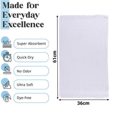 Kuber Industries Face Towel 200 Gsm | Cotton Easily Washable Travel Friendly Pocket Towels & Gym Napkins | Pack Of 6 (White)