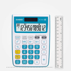 Casio Mj-12vcb-bu 300 Steps Check & Correct Colourful Desktop Calculator (Blue) | 12 Digits, 2-way Powered