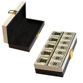 Roman Wooden Printed Cash Box Versatile For Shagun, Gifting, Gaddi, & Jewellery, Perfect For Shagun Envelopes, Wedding Gifts, Colour - Black & White, Special Feature - Waterproof