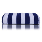 Home + Studio 100% Cotton Bath Towel 650 Gsm | Hotel Pool, Beach, Gym Towel Extra Large Size Bath Towel - Blue & White Stripes