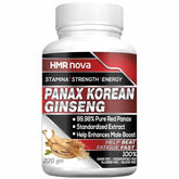 Hmr Nova Ginseng Powder, Panax Korean Red Ginseng Standardized Organic Root Extract With Ginkgo Biloba & Bioperine As Dietary Supplement To Boost Energy | 220gm 0.4lbs