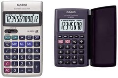 Casio HL-122TV Portable Calculator With Metal Faceplate & GT Key, 12 Digit & Casio HL820LV-BK Portable Calculator With Flap Cover