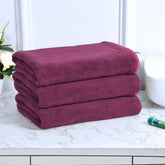 Black Gold The Finer Touch Premium Microfiber Bath Towels 1200 Gsm | Lightweight Ultra-Soft Fade Resistant (Purple) - 3 Pcs