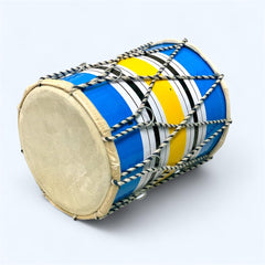 Indian Handmade Rope & Ring Dholak - Multicolor | Perfectly Symmetric Round Dholak - Dholak For Festival, Wedding, Satsang | Very Easy To Tune
