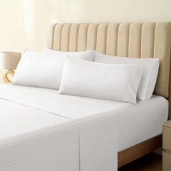 Single Size Fitted Bedsheet With 2 Pillow Covers - 36 X 78 Inches, White | All-Round Elastic | Comfortable, Wrinkle Resistant, Fade Resistant & Environmentally Friendly