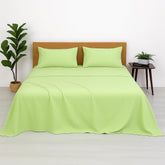 1 Single Microfiber Bedsheet With 1 Pillow Cover - 60 X 90 Inches, Light Green | Perfect For Home, Hostel & Gifting Lightweight, Breathable & Durable