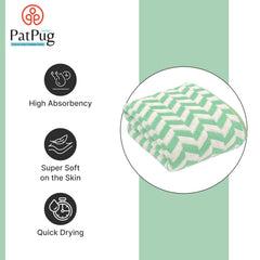 Patpug Coral Microfiber Ultrasoft Comfortable Highly Absorbent Quick Drying Large Bath Towel 350 Gsm (Green)