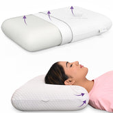 Memory Foam Pillow, King Size Orthopedic Pillows, White Color - 5 Inch Thick | For Neck Pain Relief, With Removable Washable Cover | Cooling, Adjustable, Neck Pain, Shoulder Pain - Pack Of 1
