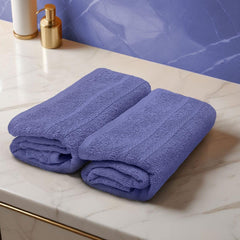 Troveo Super Soft Cotton Hand Towels 400 Gsm | Super Absorbent Multipurpose Hand Towel For Home Gym Workout Traveling Running & Kitchen (Midnight Blue) - Pack Of 2
