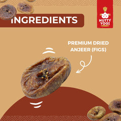 Natural Premium Dried Afghani Anjeer Dried Figs By Nutty Yogi 400gm, | Rich Source Of Fibre Calcium & Iron | Low In Calories Fat Free Anjeer Jar Pack | 14.1 Ounce