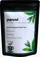 Yumavi Assam Second Flush CTC Tea With Long Leaves - 500gm, 17.6 Ounce, 200+ Cups | Aromatic & Refreshing Kadak Chai - No Preservatives Or Colors, Medium Caffeine
