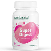 Ambrosial Super Digest With Betaine Hcl Pepsin, Ox - Bile, Pancreatin & L- Glutamic Acid | Digestive Enzyme Supplements To Support Optimal Digestion & Gut Health | 60 Capsules, 100gm 0.2lbs