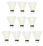 Tima Baleno Badminton Feather Shuttlecock , For Practice Sessions And Tournaments | White , Pack Of 10