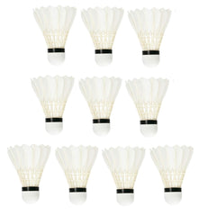 Tima Baleno Badminton Feather Shuttlecock , For Practice Sessions And Tournaments | White , Pack Of 10