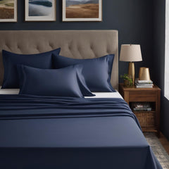 Queen Size Bedsheet With 2 Pillow Cover - 78 X 60 Inches, Navy Blue | Perfect Fabric For Daily Use Or Gifting Bedsheet | Premium Soft & Breathable