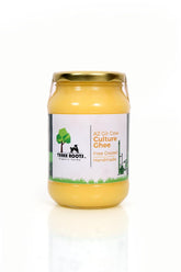 Organic A2 Desi Cow Bilona Ghee By Three Roots | Traditional Vedic Bilona Method Grass Fed Cow Ghee Good For Strengthens Immunity | (250ml) 8.4 Ounce | Jar Pack