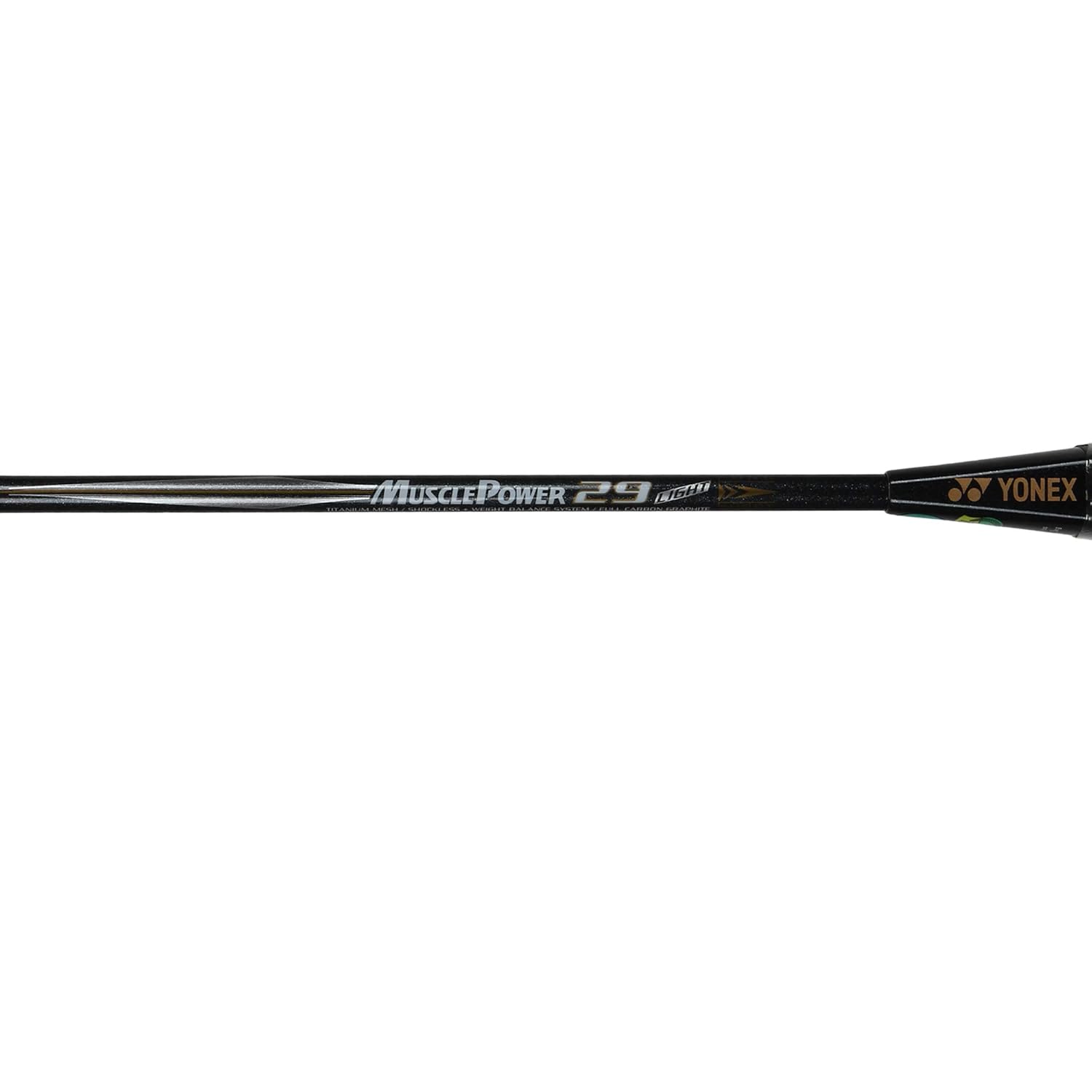 Yonex Graphite Badminton Racquet MUSCLE POWER 29LIGHT Black Grey G4, 89.9 Grams, 30 Lbs Tension + MAVIS 350 Green Cap Nylon Shuttlecock, Colour - Yellow Yonex Graphite Badminton Racquet MUSCLE POWER 29LIGHT Black Grey G4, 89.9 Grams, 30 Lbs Tension + MAVIS 350 Green Cap Nylon Shuttlecock, Colour - Yellow